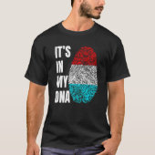 Fingerprint DNA Biometry Luxembourg Flag Luxembour Tシャツ (正面)