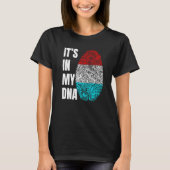Fingerprint DNA Biometry Luxembourg Flag Luxembour Tシャツ (正面)