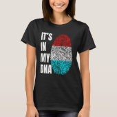Fingerprint DNA Biometry Luxembourg Flag Luxembour Tシャツ (正面)