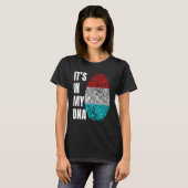 Fingerprint DNA Biometry Luxembourg Flag Luxembour Tシャツ (正面フル)