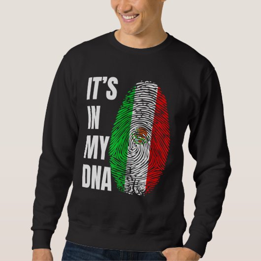 Fingerprint DNA Biometry Mexican Flag Mexico スウェットシャツ (正面)