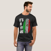 Fingerprint DNA Biometry Mexican Flag Mexico Tシャツ (正面フル)
