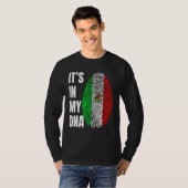 Fingerprint DNA Biometry Mexican Flag Mexico Tシャツ (正面フル)