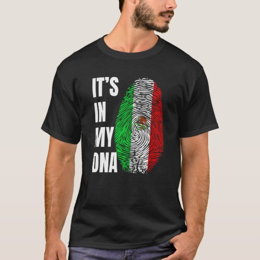 Fingerprint DNA Biometry Mexican Flag Mexico   Tシャツ (正面)
