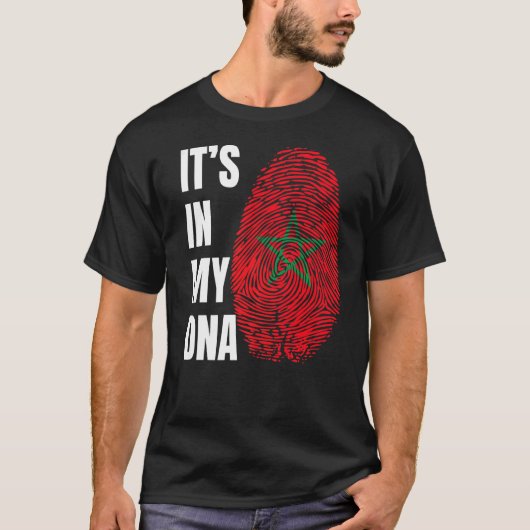 Fingerprint DNA Biometry Moroccan Flag Morocco   Tシャツ (正面)