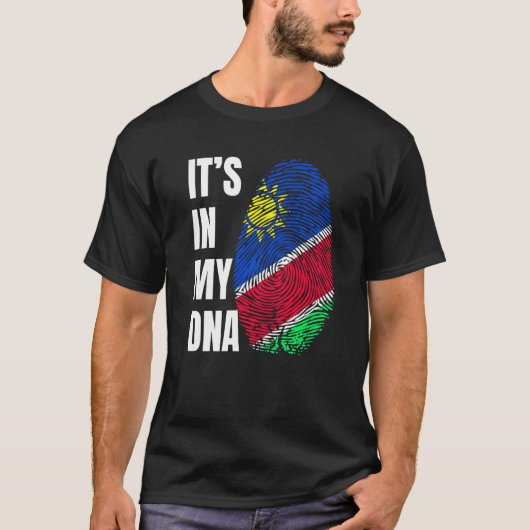 Fingerprint DNA Biometry Namibia Flag Tシャツ (正面)