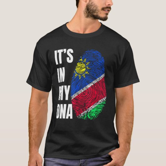 Fingerprint DNA Biometry Namibia Flag Tシャツ (正面)