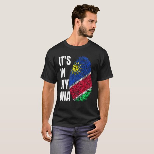 Fingerprint DNA Biometry Namibia Flag Tシャツ (正面フル)