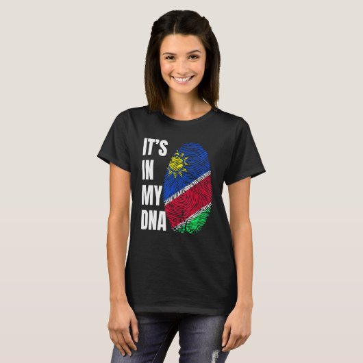 Fingerprint DNA Biometry Namibia Flag Tシャツ (正面フル)