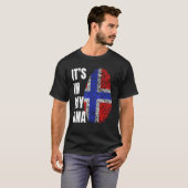 Fingerprint DNA Biometry Norwegian Flag Tシャツ (正面フル)