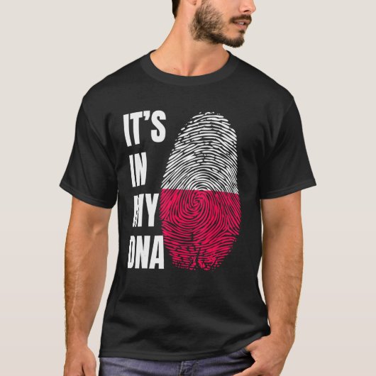 Fingerprint DNA Biometry Polish Flag Poland Tシャツ (正面)