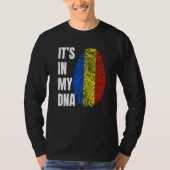 Fingerprint DNA Biometry Romanian Flag Romania   Tシャツ (正面)