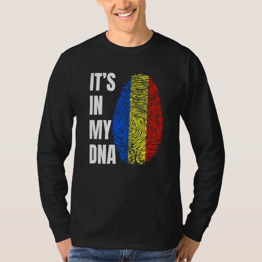 Fingerprint DNA Biometry Romanian Flag Romania   Tシャツ (正面)