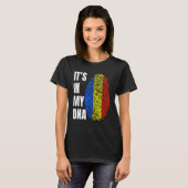 Fingerprint DNA Biometry Romanian Flag Romania Tシャツ (正面フル)