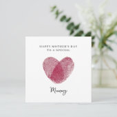 Fingerprint Heart Happy Mother's Day Card  シーズンカード (スタンド正面)
