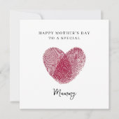 Fingerprint Heart Happy Mother's Day Card  シーズンカード (正面)