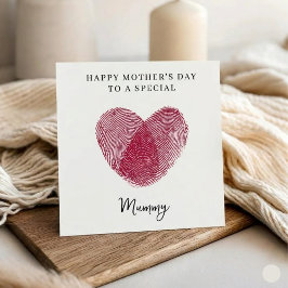 Fingerprint Heart Happy Mother's Day Card シーズンカード
