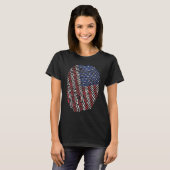 Fingerprint USA Flag for Men and Women Tシャツ (正面フル)
