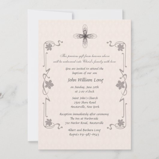 Finialの十字の宗教招待状 招待状 (正面)