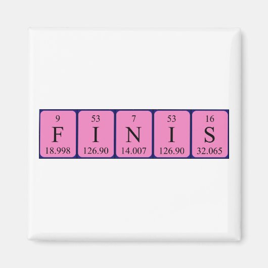 Finis周期表名磁石 マグネット (正面)