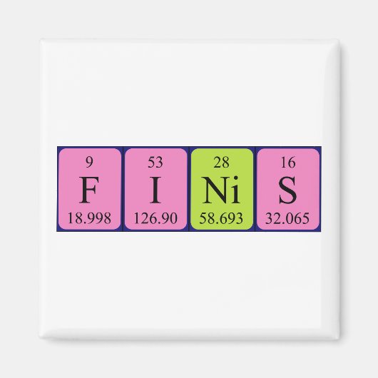 Finis周期表名磁石 マグネット (正面)