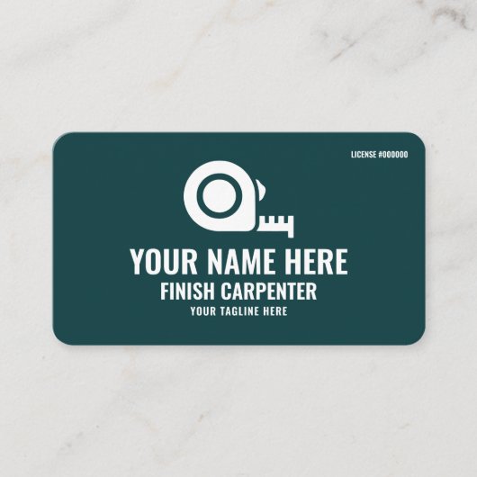 Finish Carpenter Elite Woodworking Forest Green 名刺 (正面)