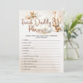 FINISH DADDY'S PHRASE赤ちゃんシャワーゲームかわいいクマ 招待状 (スタンド正面)