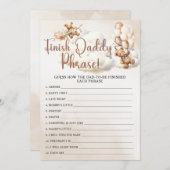 FINISH DADDY'S PHRASE赤ちゃんシャワーゲームかわいいクマ 招待状 (正面/裏面)