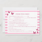 Finish The Lyrics Bridal Shower Game (正面)