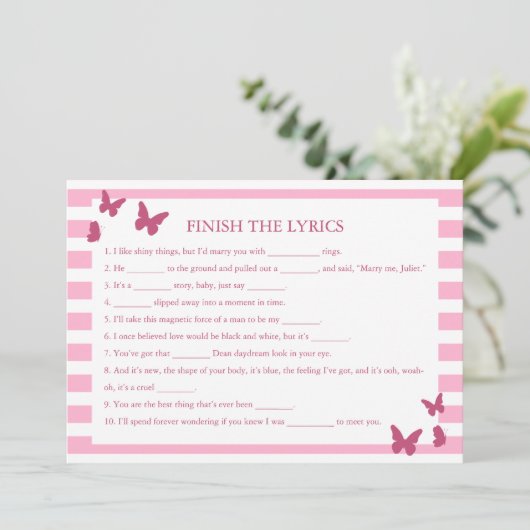 Finish The Lyrics Bridal Shower Game (スタンド正面)