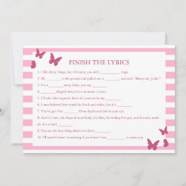 Finish The Lyrics Bridal Shower Game
