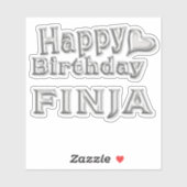 Finja Happy Birthday silver Aufkleber Sticker シール (シート)