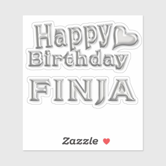 Finja Happy Birthday silver Aufkleber Sticker シール (シート)