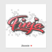 Finja red Heart Graffiti Aufkleber Sticker シール (シート)