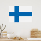 Finland Flag ポスター (キッチン)