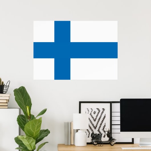 Finland Flag ポスター (ホームオフィス)