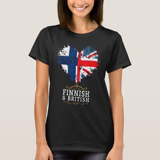 Finland Flag Ideas For Kids & Novelty UK British F Tシャツ (正面)