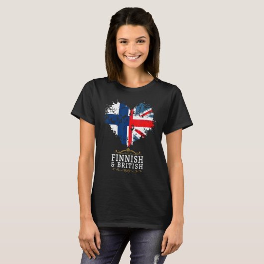 Finland Flag Ideas For Kids & Novelty UK British F Tシャツ (正面フル)