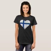 Finland Heart Suomi Finnish Flag Sisu Fin Pride Tシャツ (正面フル)