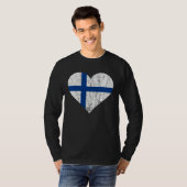 Finland Heart Suomi Finnish Flag Sisu Fin Pride Tシャツ (正面フル)