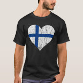 Finland Heart Suomi Finnish Flag Sisu Fin Pride Tシャツ (正面)