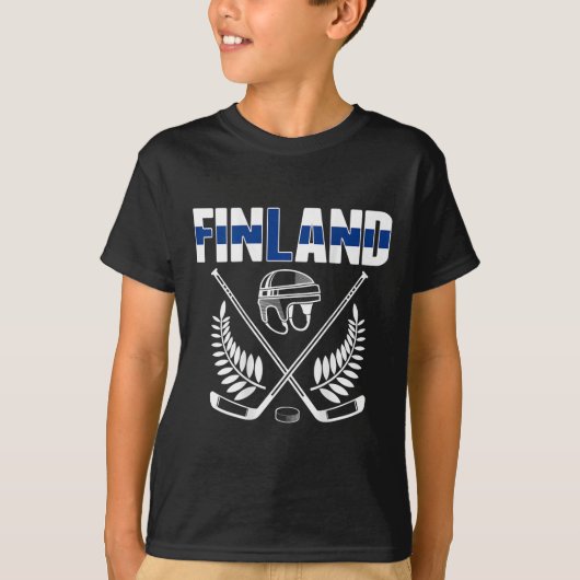 Finland Ice Hockey Fans Jersey Finnish Flag Hockey Tシャツ (正面)
