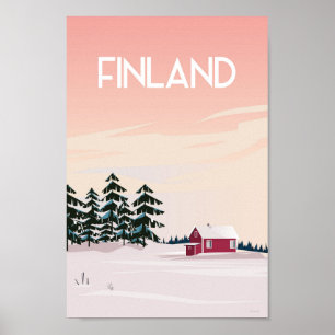 Finland Lapland travel poster ポスター