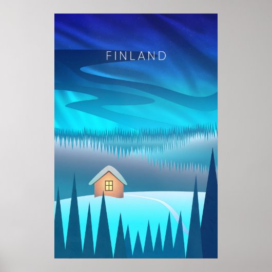 Finland Minimal Travel Poster ポスター (正面)