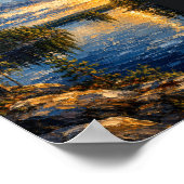 Finland: Serene Sunset Lake Art Souvenir ポスター (角)