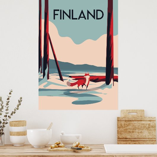 Finland vintage travel poster ポスター (キッチン)