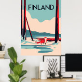 Finland vintage travel poster ポスター (ホームオフィス)