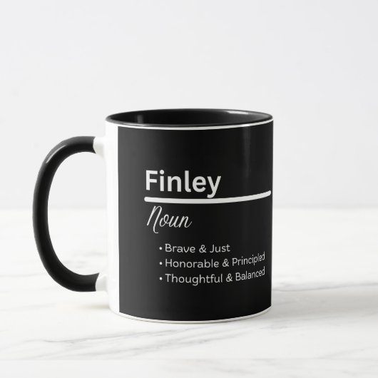 Finley Boy Name Definition Personalized Mug マグカップ (左)
