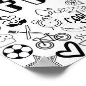 'FINLEY' Colour-it-Yourself Outline Design ポスター (角)