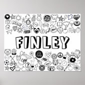 'FINLEY' Colour-it-Yourself Outline Design ポスター (正面)